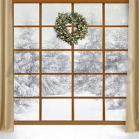 Avezano Winter Christmas Interior Decoration Photography Backdrop Room Set