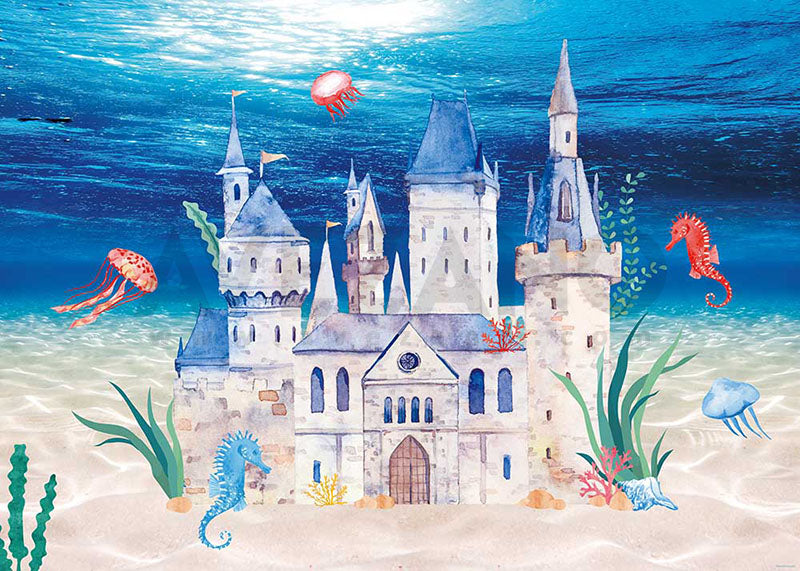 Avezano Undersea Castle Photography Backdrop-AVEZANO