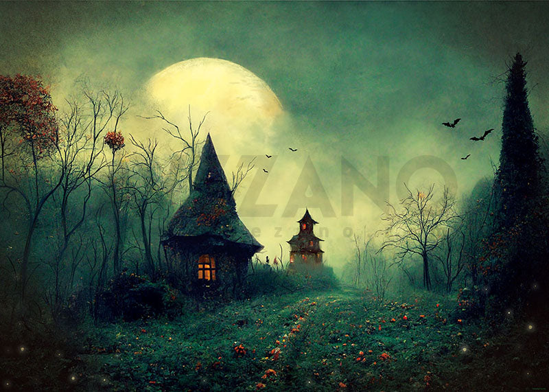 Avezano Halloween House Halloween Backdrop for Photography-AVEZANO