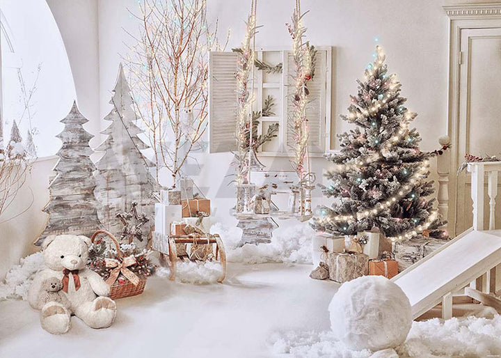 Avezano Indoor Christmas Tree Decoration Photography Backdrop-AVEZANO