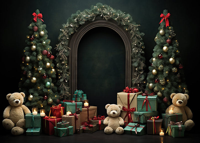 Avezano Christmas Tree Arch and Presents Photography Backdrop-AVEZANO