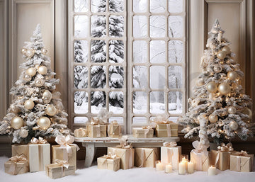 Avezano Winter Christmas Tree and Presents Photography Backdrop-AVEZANO