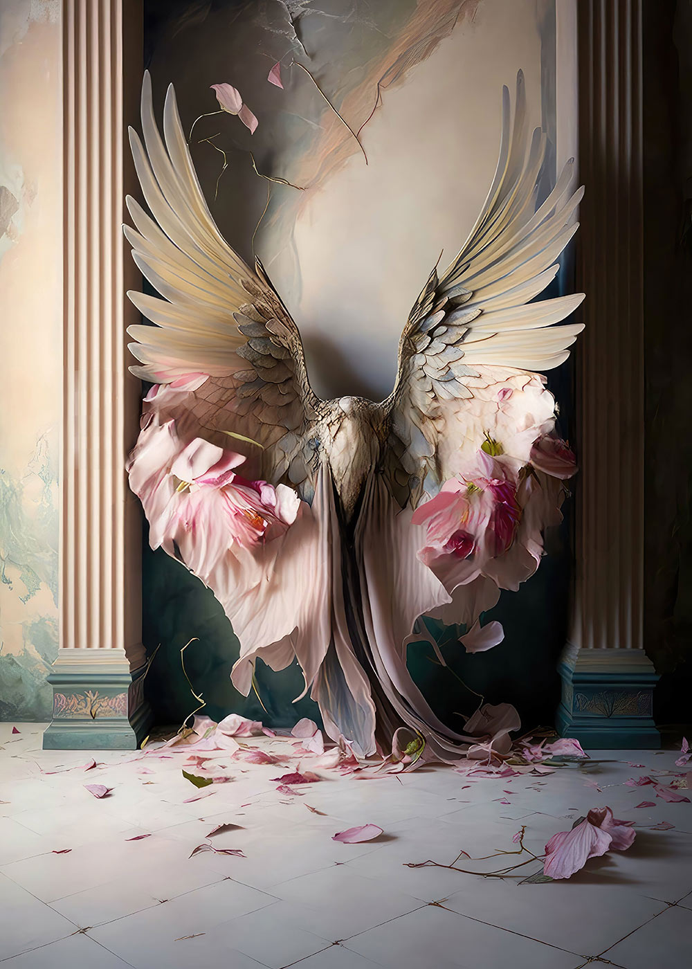 Special Offers Avezano Pink and White Wings Photography Backdrop
