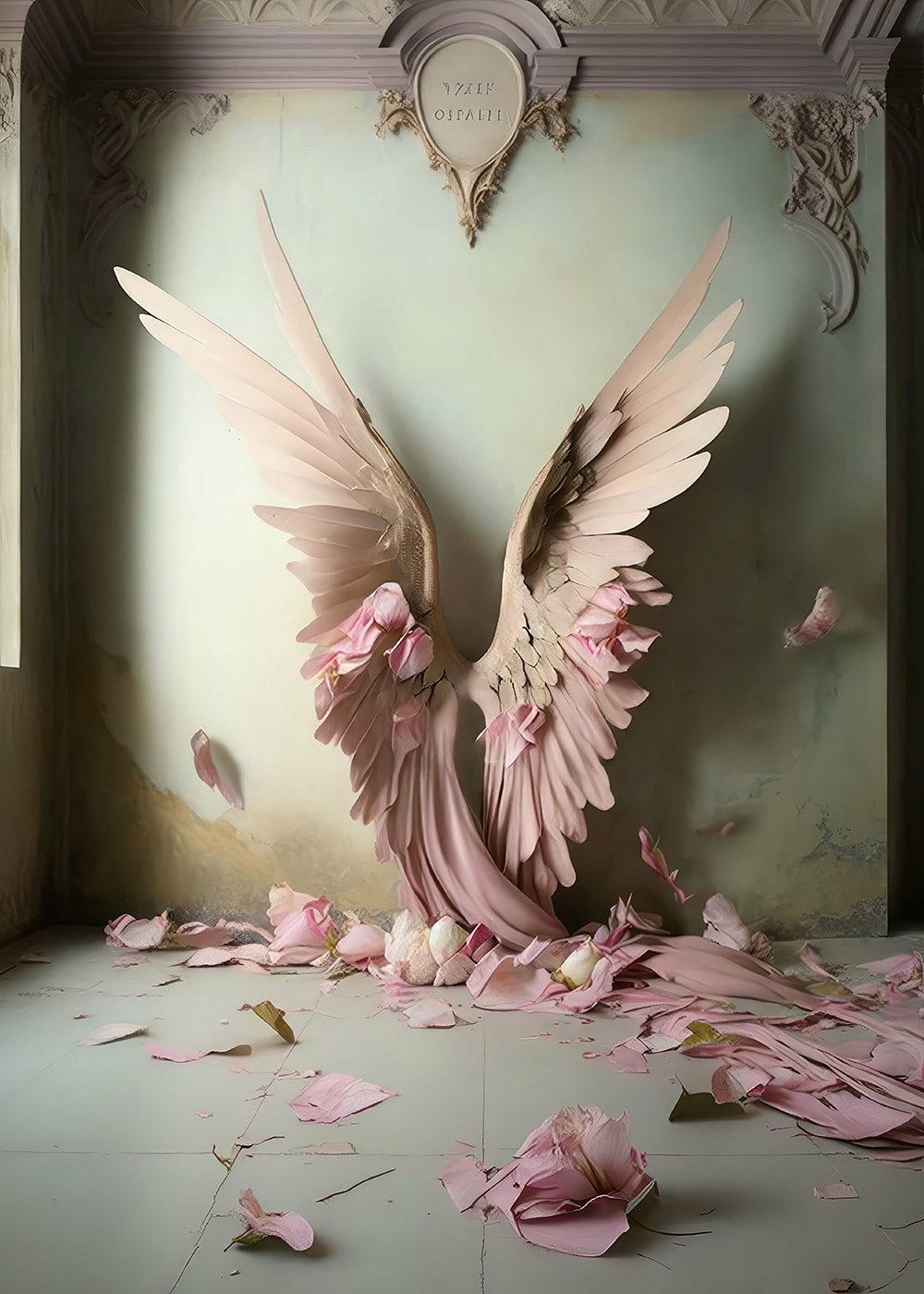 Special Offers Avezano Pink Rose Wings Photography Backdrop