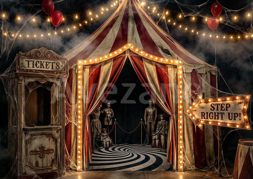 VIP Avezano Halloween Spooky Circus Tent Photography Backdrop