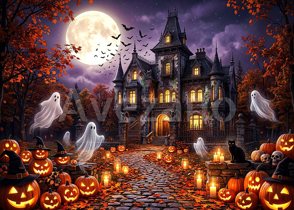 VIP Avezano Halloween Haunted Castle Photography Backdrop