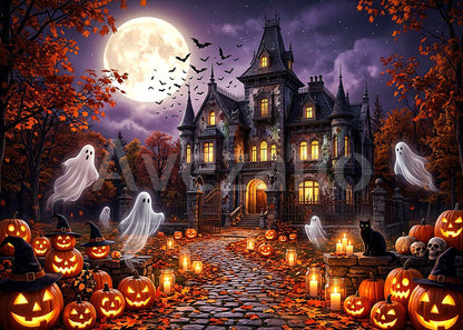 VIP Avezano Halloween Haunted Castle Photography Backdrop