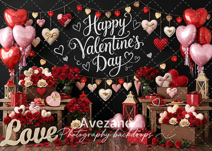 VIP Avezano Valentine Heart Rose Photography Backdrop