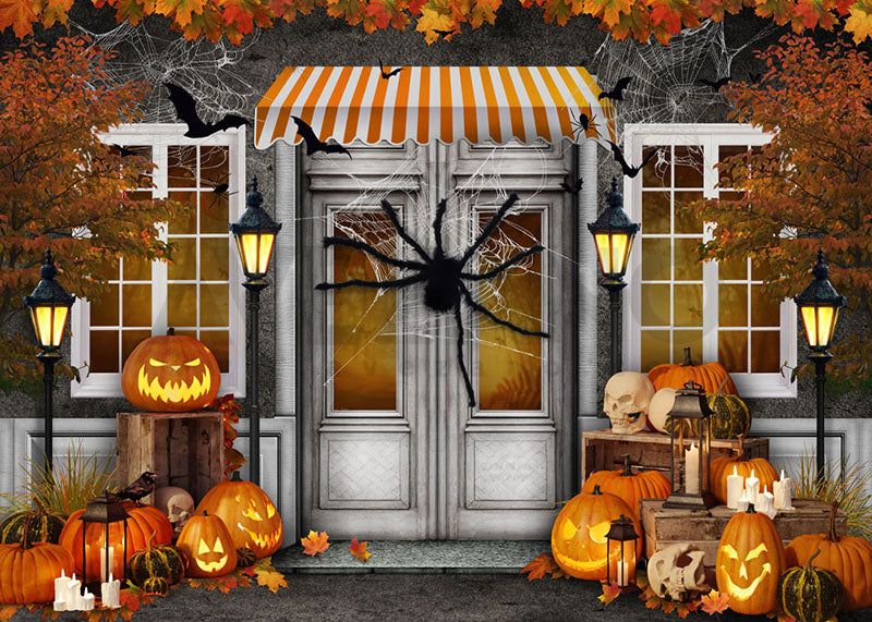Avezano Halloween Spider House Backdrop for Photography-AVEZANO