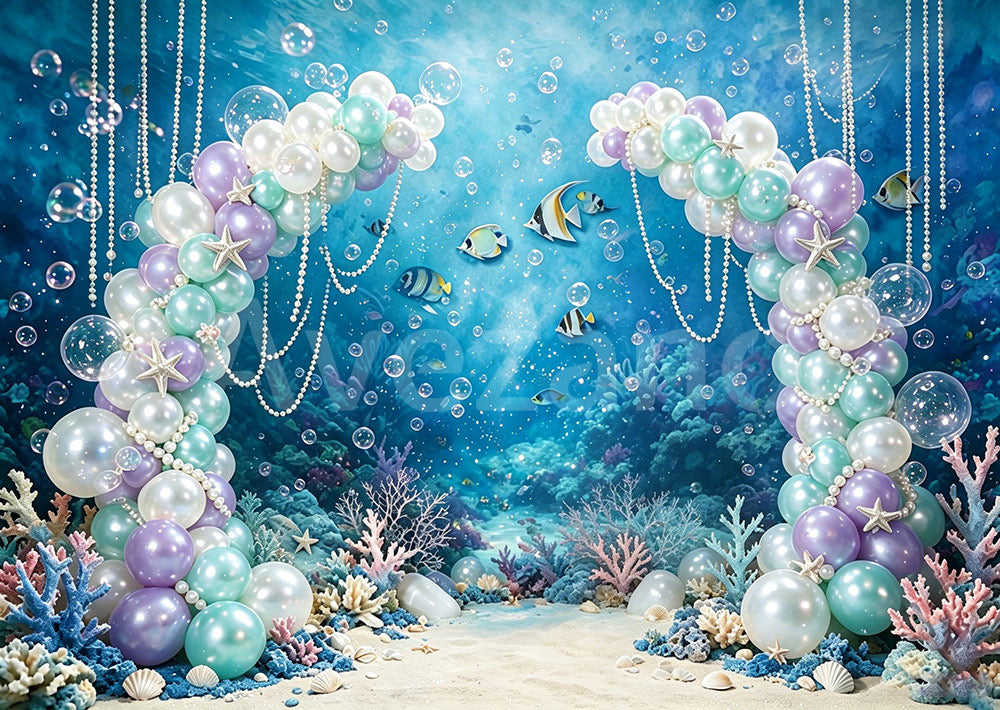 Avezano Underwater Ocean Balloon Arch Photography Backdrop