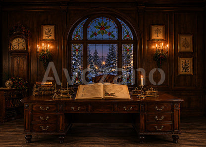 Avezano Vintage Christmas Study Photography Backdrop