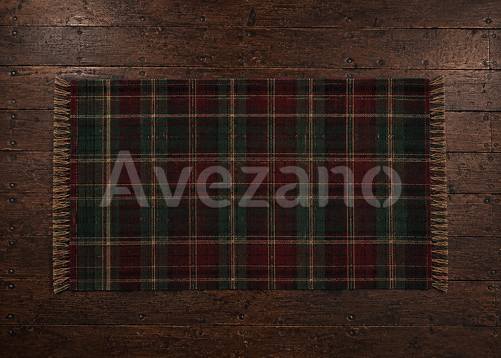 Avezano Red Green Tartan Plaid Rug Floor Photography Backdrop