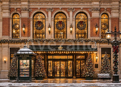 Avezano Vintage City Christmas Building Photography Backdrop