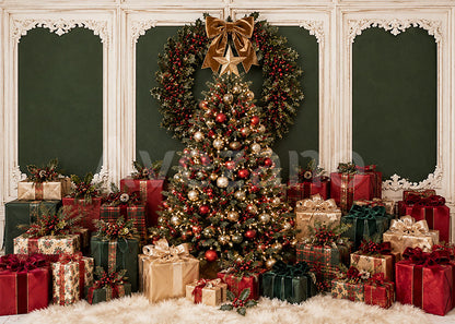 Les bougies de Noël d'Avezano décorent la toile de fond de la photographie de cheminée 