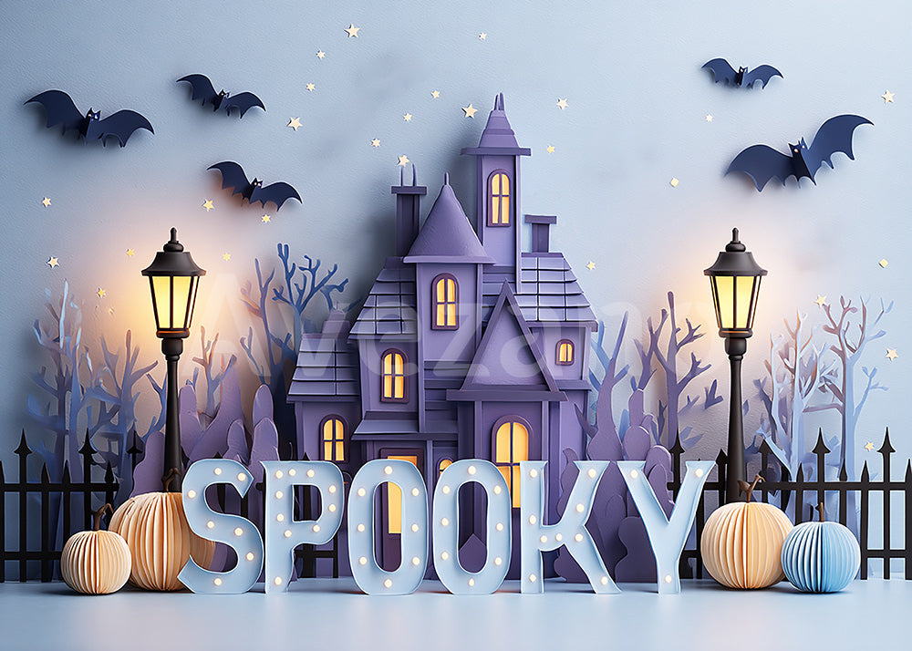 Avezano Paper Craft Haunted House Spooky Photography Backdrop