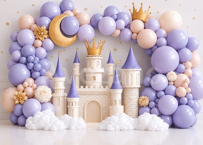 Avezano Purple Castle Balloon Arch Photography Backdrop