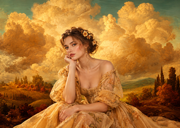 Avezano Golden Cloud Landscape Oil Painting Photography Backdrop