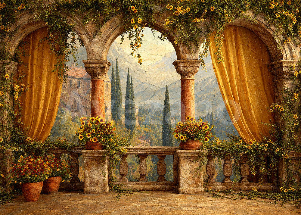 Avezano Cracked Cloud Country Oil Painting Photography Backdrop