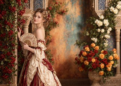 Avezano Moroccan Floral Wall Oil Painting Photography Backdrop
