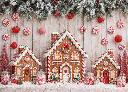 Avezano Gingerbread House Christmas Photography Backdrop