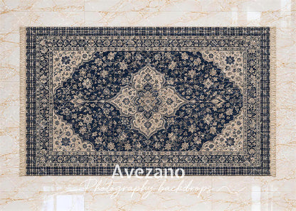 Avezano Gothic Blue Christmas Interior Photography Backdrop Scene Room Set