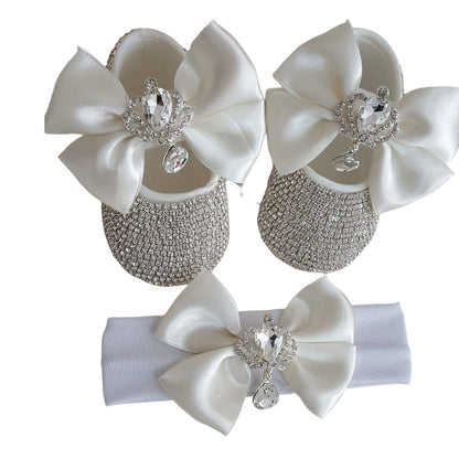 Avezano Newborn Princess Crystal Crown Shoes Photo Props