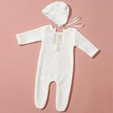 Avezano Knit Newborn Photo Outfit with Hat Photo Prop Set
