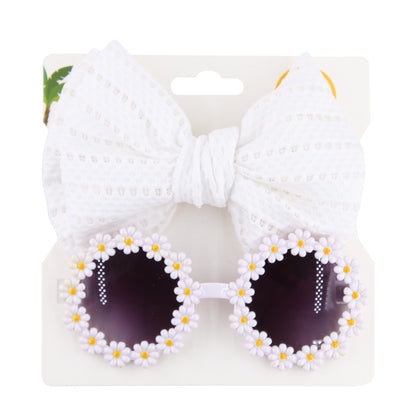 Avezano Baby Daisy Sunglasses and Sunflower Headband Photo Props