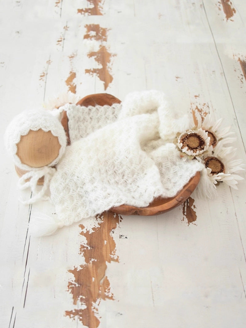 Avezano Newborn Mohair Hat and Blanket Set Photography Prop