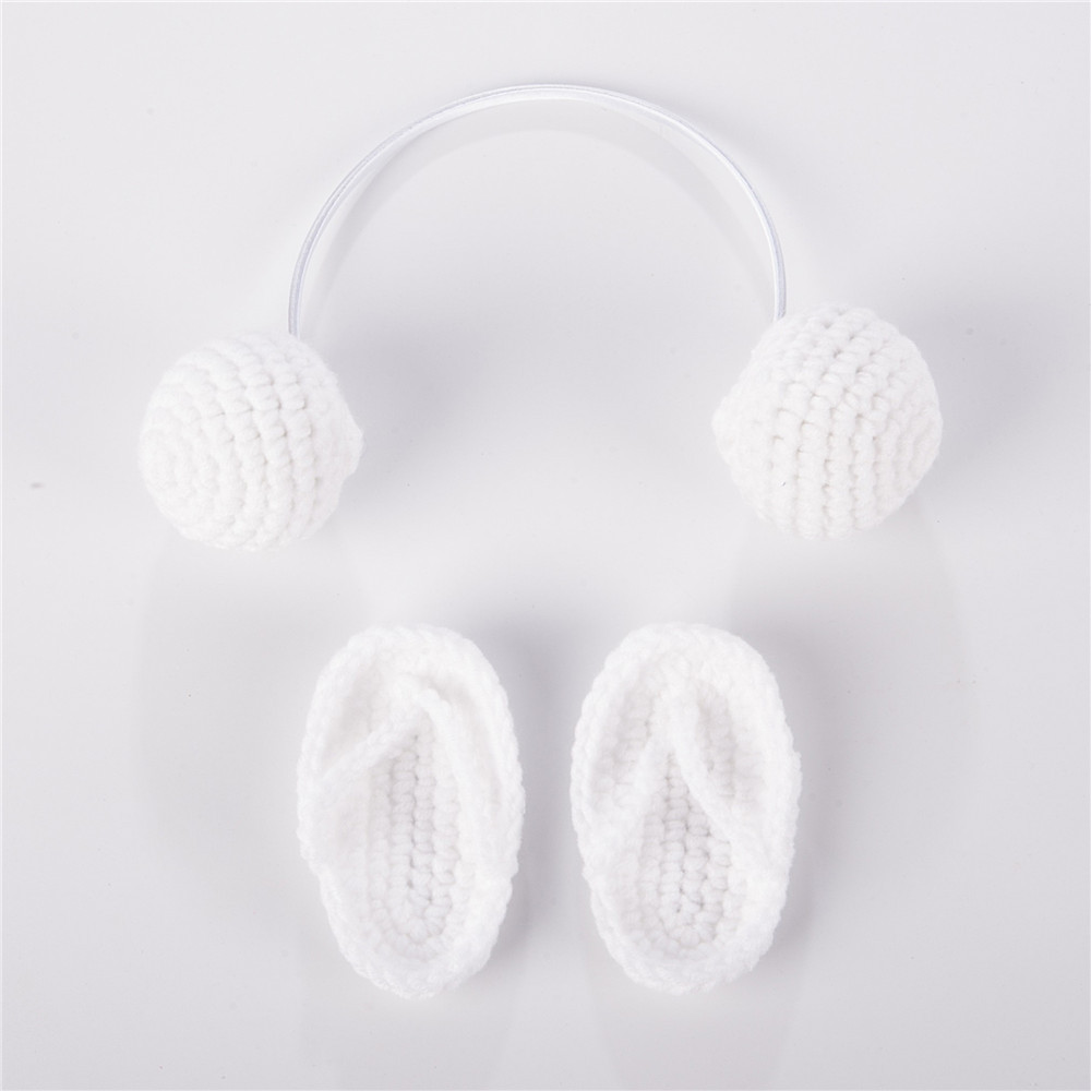 Avezano Newborn Knitted Mini Headphone and Slipper Photo Prop Set