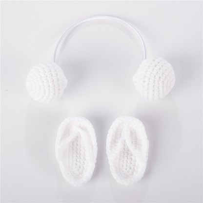 Avezano Newborn Knitted Mini Headphone and Slipper Photo Prop Set