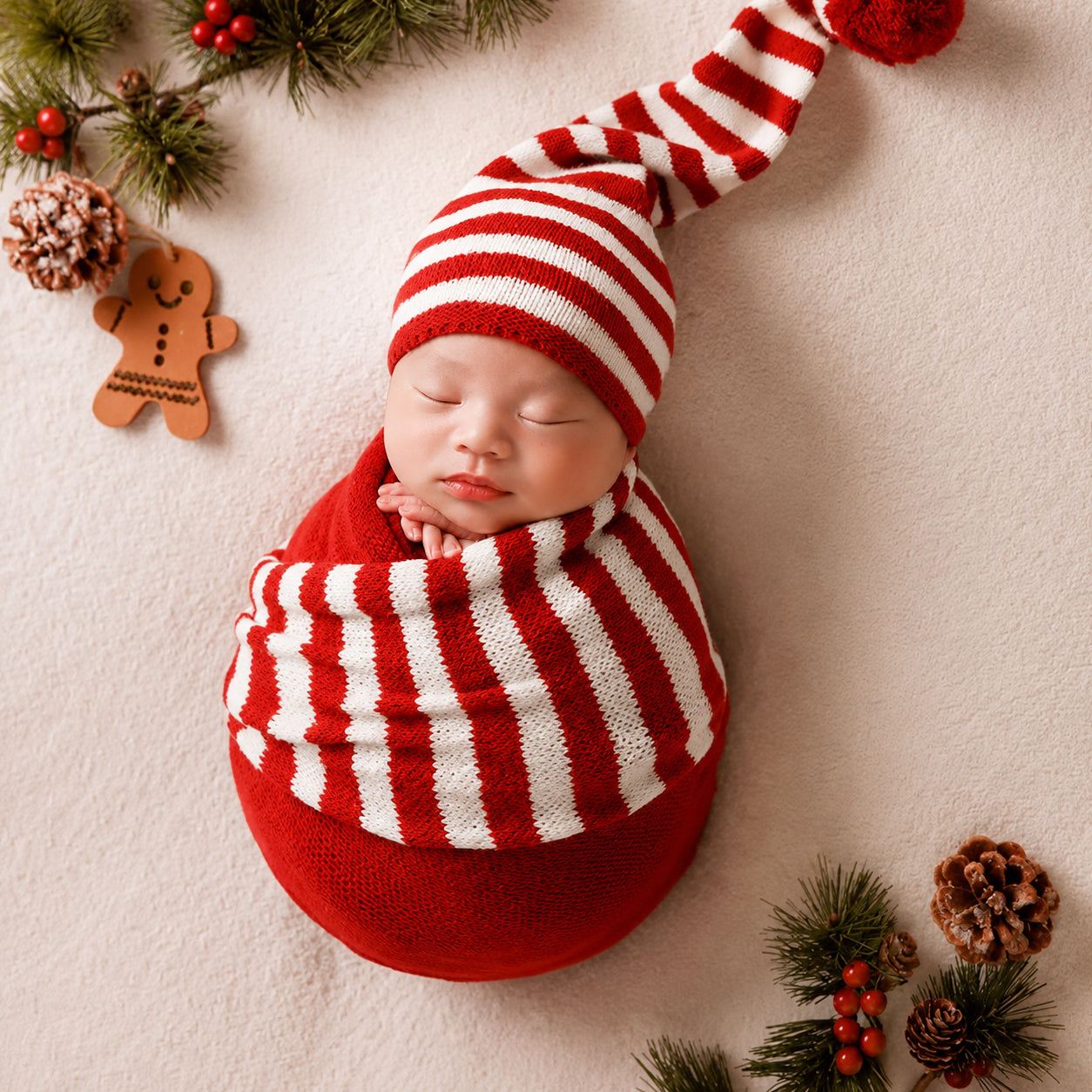Avezano Newborn Christmas Swaddle Set Photography Props