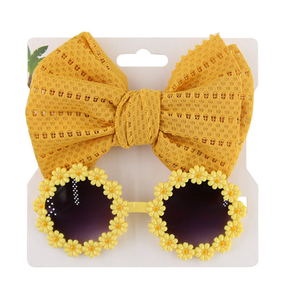 Avezano Baby Daisy Sunglasses and Sunflower Headband Photo Props