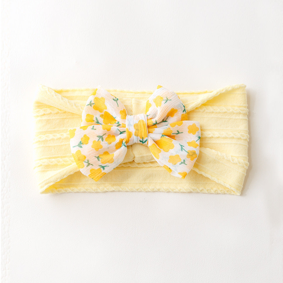 Avezano Floral Bow Hair Headband Photography Prop for Newborn Kids Photoshoots