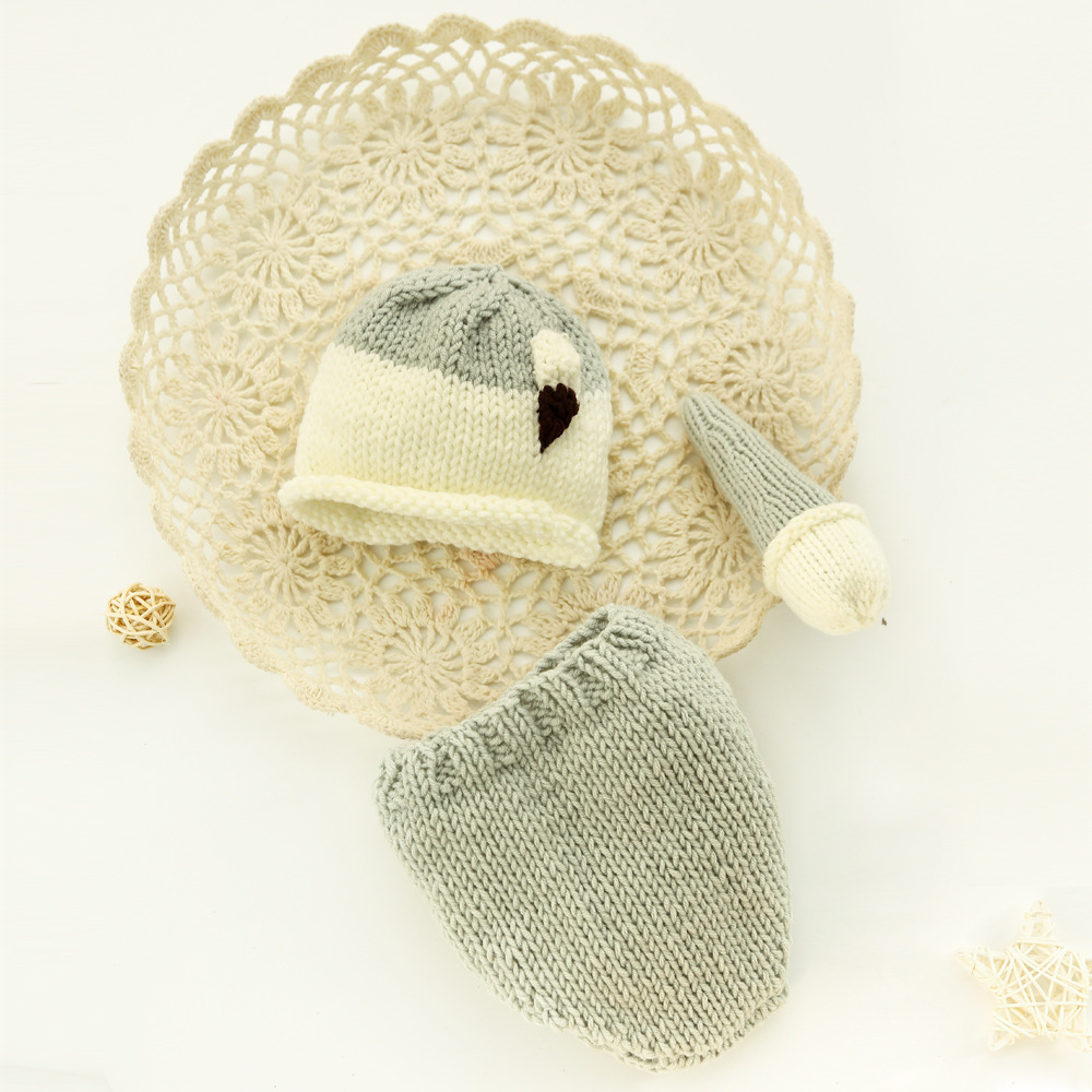 Avezano Newborn Photo Props Hand Knit Three Piece Outfit
