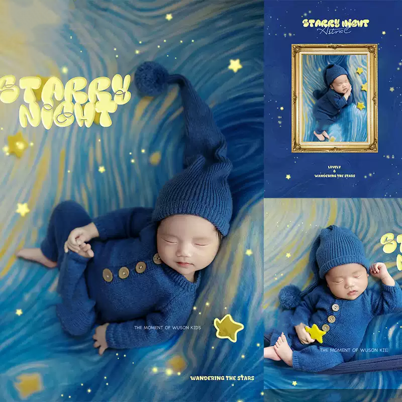 Avezano Newborn Clothing and Photo Props Starry Sky Theme