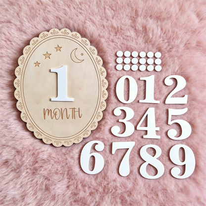 Avezano Baby Shower Birth Announcement Sign - "Hello World" Newborn Photo Prop