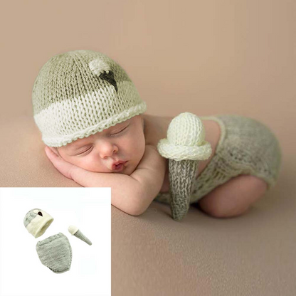 Avezano Newborn Photo Props Hand Knit Three Piece Outfit