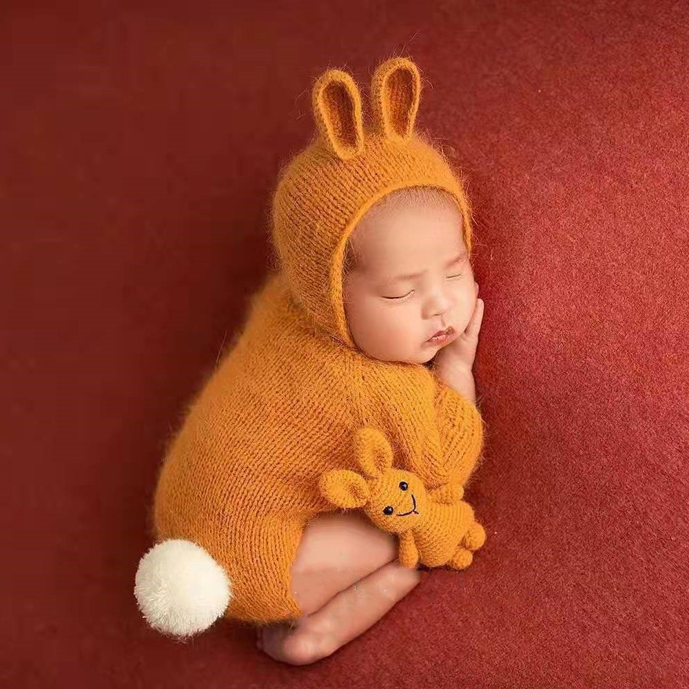 Avezano Newborn Bunny Costume For 100 Days Photo Shoot Props