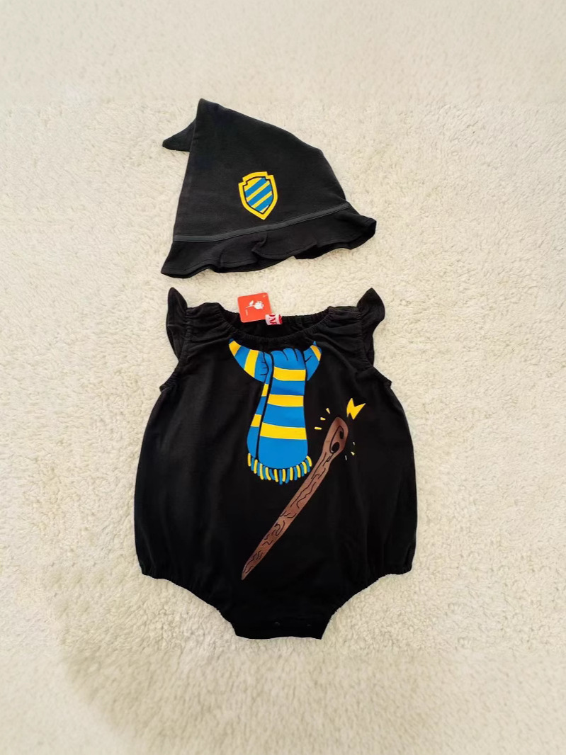 Avezano College Style Romper With Blue Scarf For Newborn