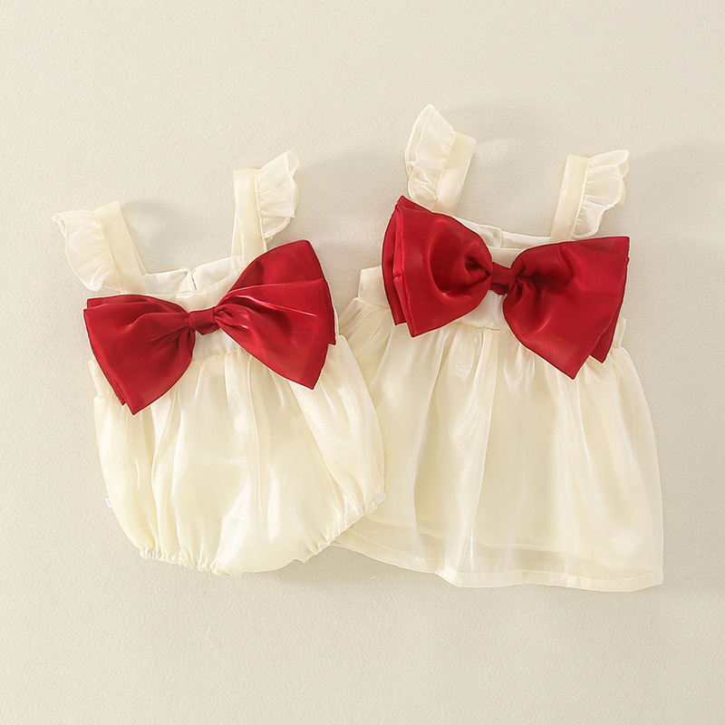 Avezano Newborn Summer Mesh Strap Onesie Dress