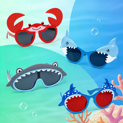 Avezano Shark Crab Shaped Novelty Sunglasses Sea Animal Decor for Beach Party