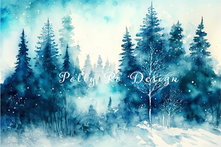 Avezano Winter Forest Photography Backdrop Designed By Polly Ro Design-AVEZANO