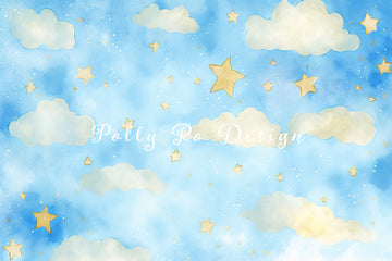 Avezano Clouds and Stars Photography Backdrop Designed By Polly Ro Design-AVEZANO