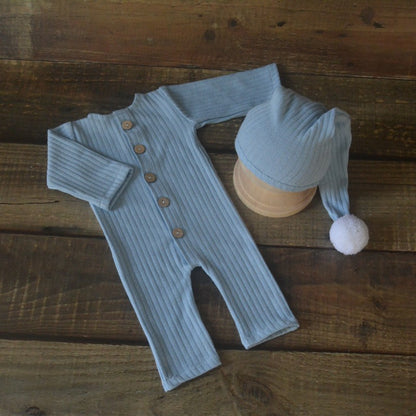 Avezano Knitted Newborn Photography Outfit Romper with Hat