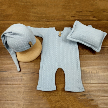 Avezano Baby Photography Outfit Set: Hat and Overalls