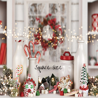 Avezano Christmas Bottle on Table Decorations Placement Scene Backdrop