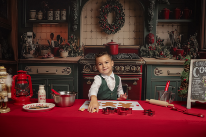Arbre de Noël enneigé et lumières d'Avezano - Toile de fond pour photographie