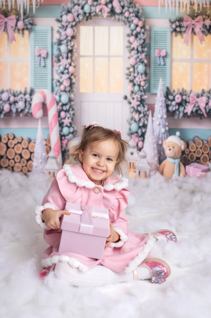 Avezano Pastel Christmas House Christmas Backdrop Designed By Polly Ro Design