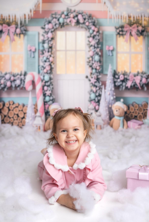 Avezano Pastel Christmas House Christmas Backdrop Designed By Polly Ro Design